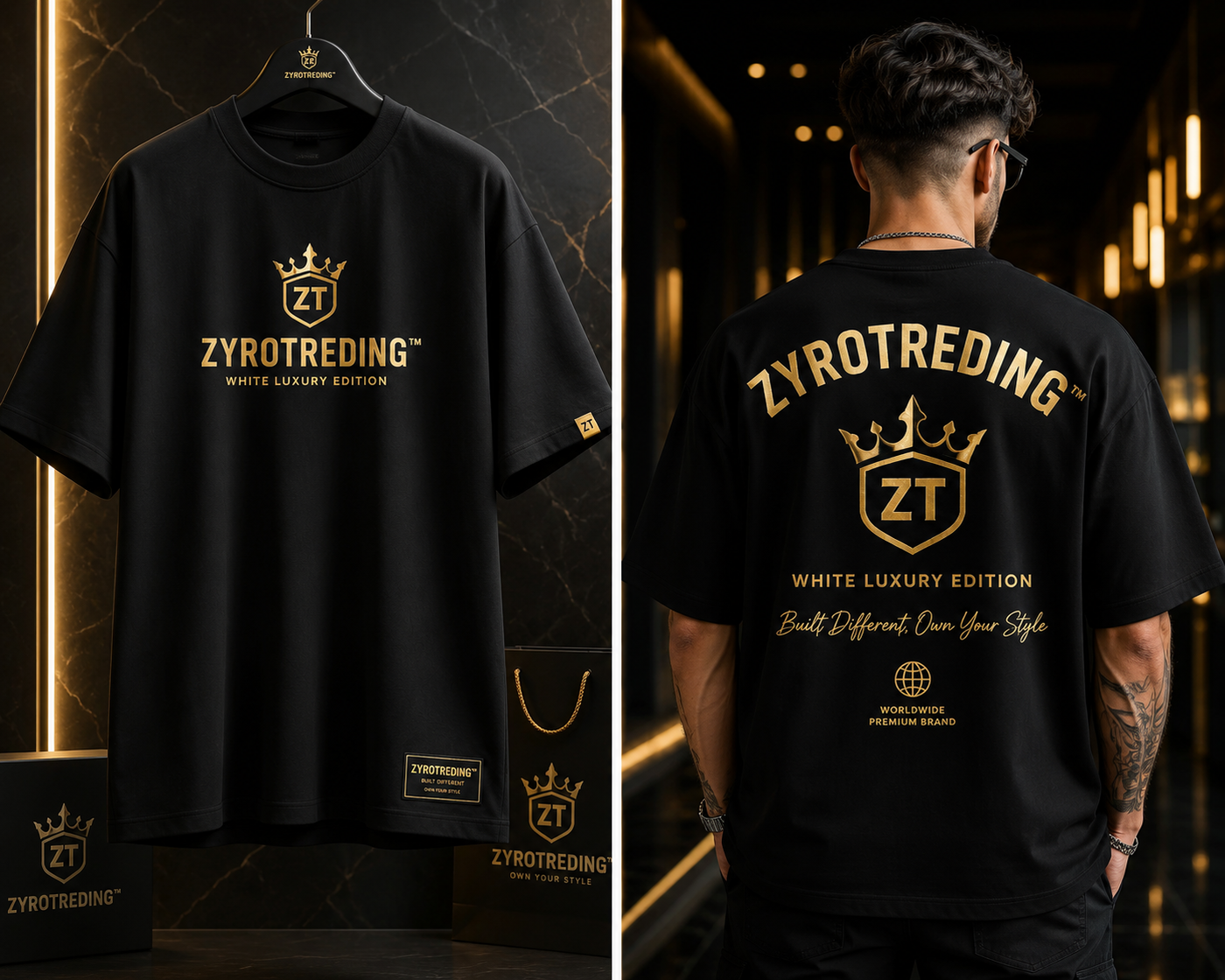 ZYROTREDING™ White Luxury Oversized T-Shirt